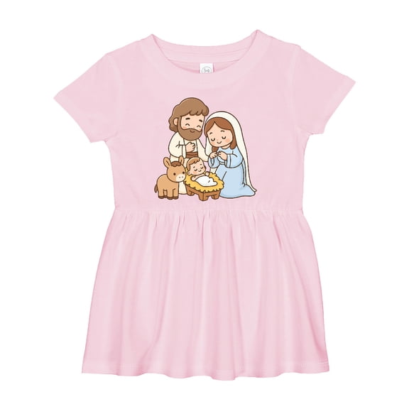 Inktastic Nativity Scene Christmas Manger Girls Baby Dress