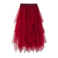 thumbnail image 5 of Caitzr Sexy Mesh Black Tulle Skirt for Women Girls Irregular Elastic Tulle Bubble Skirt Tiered Layered Tulle Tutu A-line Midi Skirt, 5 of 7