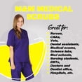 thumbnail image 3 of ACTIVE UNIFORMS Unisex Scrub Sets, Scrub Top and Pants. Run Large (Purple, Medium), 3 of 6