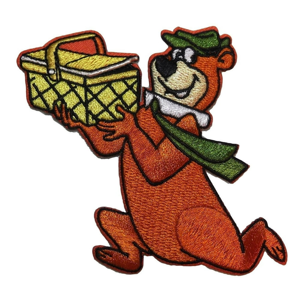 Yogi Bear Running with Picnic Basket 3" Tall Embroidered Patch