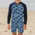 thumbnail image 2 of NAFUU Boys Swimsuit Long Sleeve Dinosaur Prints Rash Guard Swimwear With Shorts For Toddler Youth Comfortable Swimsuits For Baby Boy Sizes 5-6 Years, 2 of 4