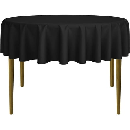 

XIACOCO-- 70 Round Premium Tablecloth For Wedding/Banquet/Restaurant - Polyester Fabric Table Cloth - Black
