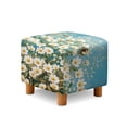 thumbnail image 2 of Jiueut Daisy Bee Print Ottoman Slipcover, Folding Footrest Stool Cover Washable Square Slipcover with Elastic Band for Living Room, 2 of 7