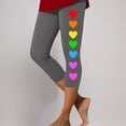 thumbnail image 2 of lcziwo Limited Time Sales of The Day, Capri Workout Leggings for Women Valentine's Day Heart Print Tight Capris Casual Elastic High Waisted Cropped Yoga Pants Gray XXL, 2 of 5