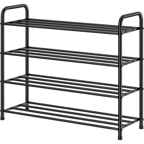 FANHAO 4-Tier Shoe Rack, 100% Stainless Steel Shoe Storage Organizer, up to 12 Pairs for Entryway