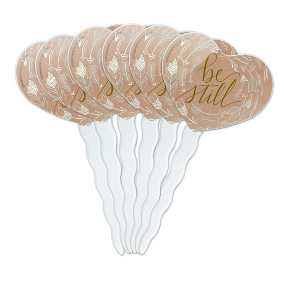 Be Still Arrows Heart Love Cupcake Picks Toppers Decoration Set of 6