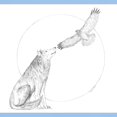 thumbnail image 3 of CafePress - Wolf And Hawk Light T Shirt - Men's Classic Graphic T-Shirt, 3 of 4