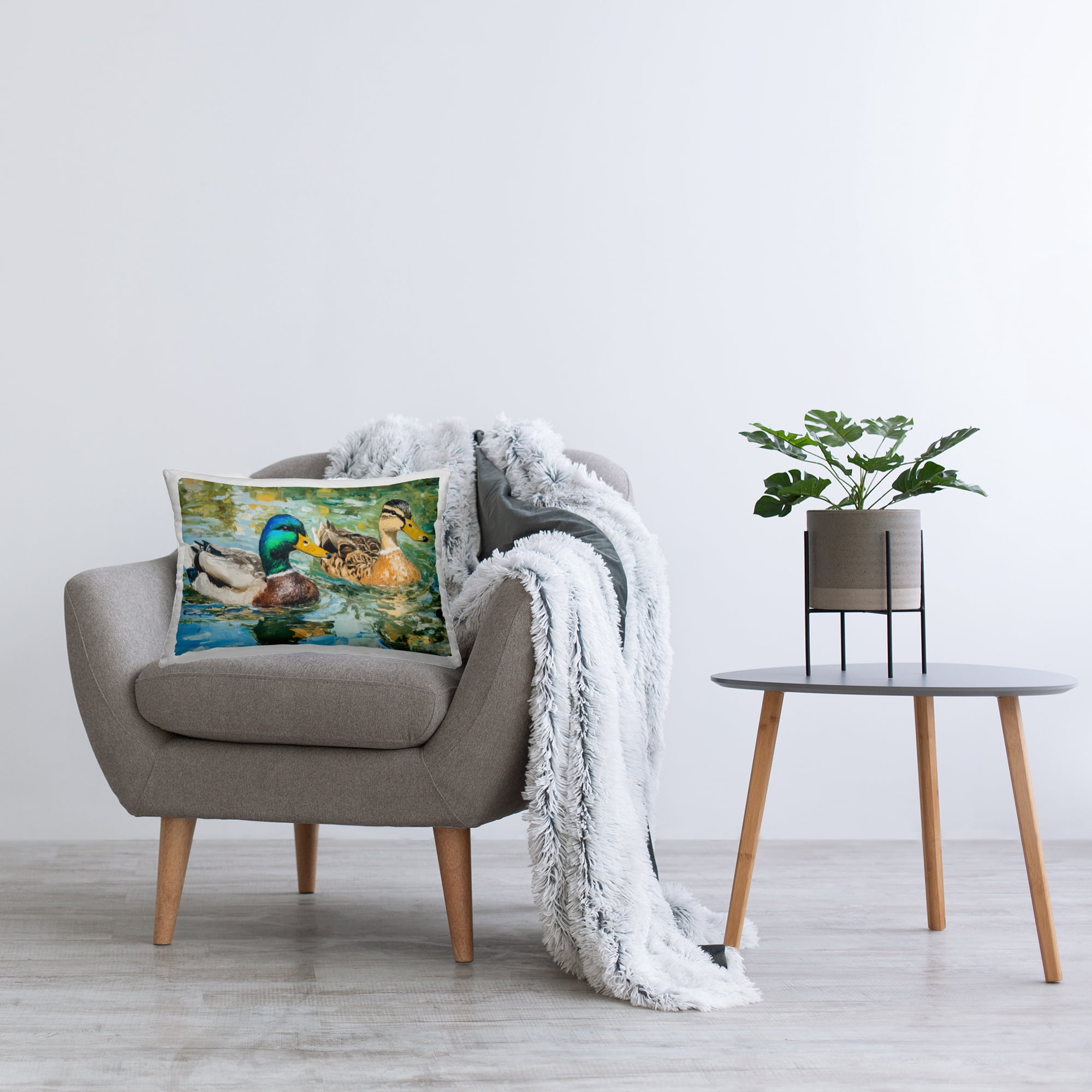 Stupell Industries Ducks Out For A Swim Decorative Printed Throw Pillow, design by Petal Prints Design, 14 x 7 x 20