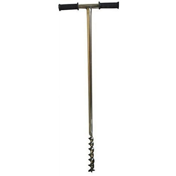 INTBUYING Soil Sampler Driller Soil Collector Probe Twist-type with Foot Step & Rubber Handle 304 Stainless Steel Lab Test Tool Garden Scoops