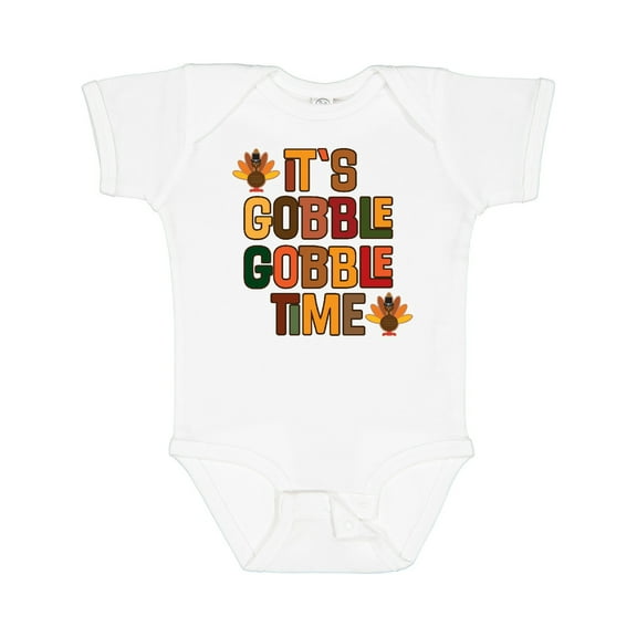Inktastic Thanksgiving Gobble Time Turkey Boys or Girls Baby Bodysuit