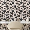 thumbnail image 2 of Ambesonne Halloween Peel & Stick Wallpaper for Home, Black Cat Raven Print, 13"x72", Grey Pale Eggshell and Orange, 2 of 5