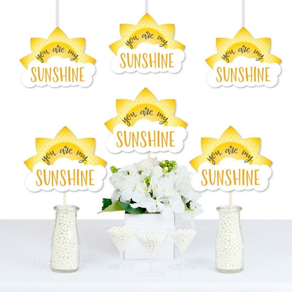 Big Dot of Happiness You are My Sunshine - Sun and Cloud Decorations DIY Baby Shower or Birthday Party Essentials - Set of 20