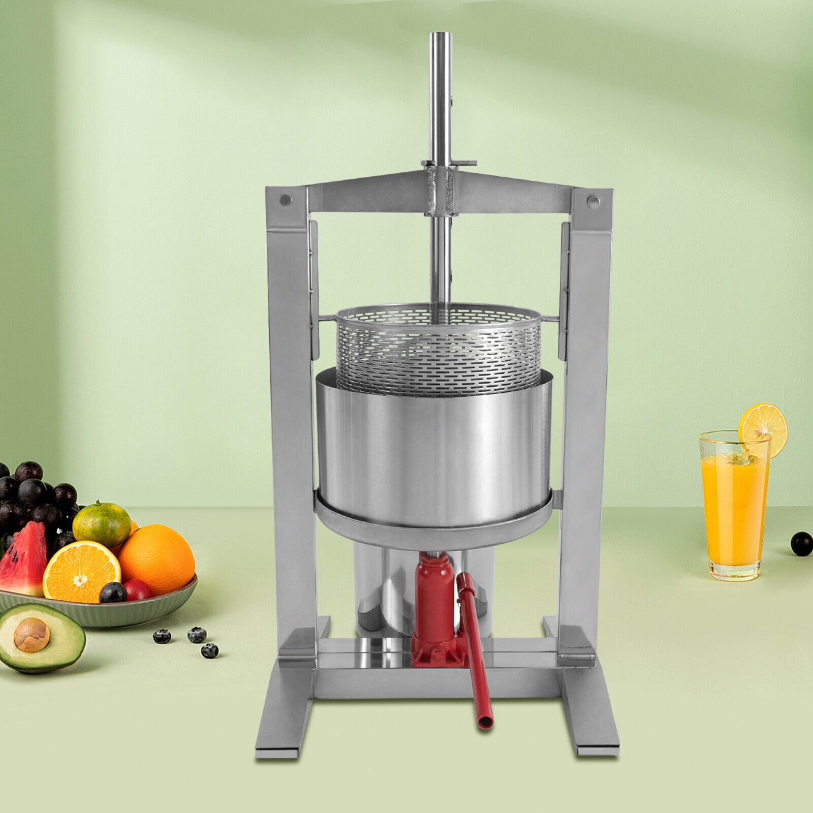 Miumaeov 20L/5.28 Gallon Fruit Press Manual Juicer Stainless Steel Cylinder Press Machine