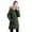 Green, variant on Women's Outerwear Hooded Long Cotton-padded Zipper Jacket with Pocket Coats, Faux Fur Trim for Warmth and Style, in Green, Size XXL