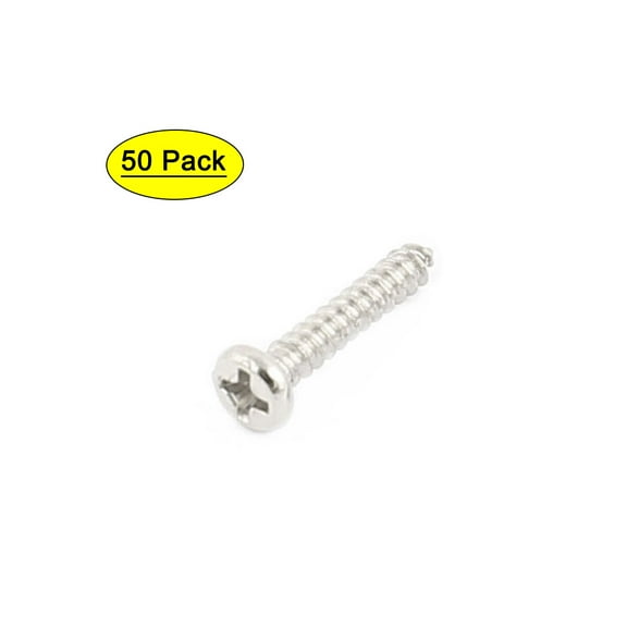 Uxcell M1.5 x 8mm Stainless Steel Pan Round Head Self Tapping Screws (50-pack)