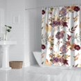 thumbnail image 3 of Floral Shower Curtain Watercolor Botanical Bathroom Decor Rustic Flower Design Fabric Bath Curtain for Tub Country Style Home Accessories with Hooks，84x72in(210x180cm), 3 of 5