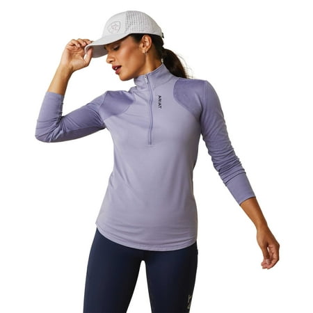 Ariat Womens Breathe 1/4 Zip Baselayer, Dusky Granite, Medium