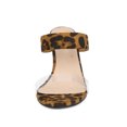 thumbnail image 6 of BLISSFUL STEP Women's Dual Clear Strap Block Heels Mules Slides Sandals Leopard 11, 6 of 6