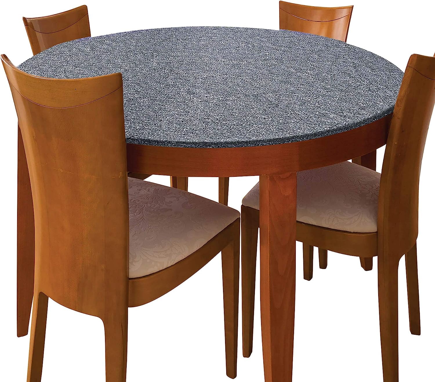 Decorative Stretch Table Cover (Stone) Round Table Pads For Dining