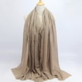 thumbnail image 6 of Soft Long Scarf for Women Plain Pleated Shawl Hijab Jewish Head Shawl Headscarf Headwrap Light Brown, 6 of 7