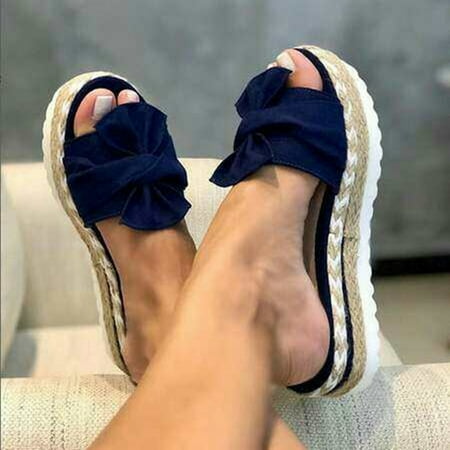 

Womens Sandals In Store AXXD Women s Shoes Fashion Wedges Shoes Open Toe Thick Bottom Roman Slippers Beach Sandals for Reduce Blue 6