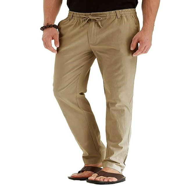 Pantalon de Mode Décontracté pour Hommes Taille Élastique Droite
