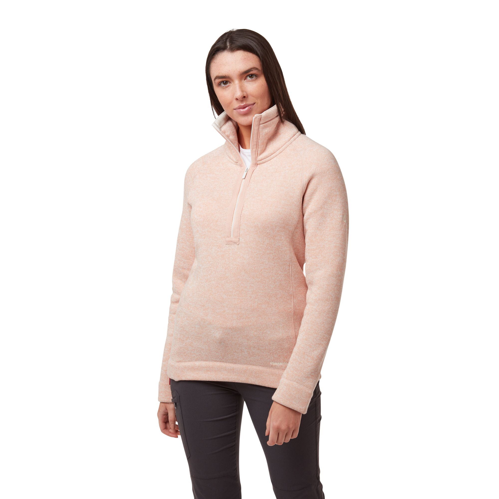 White Calvin Klein Synthetic Plush Half-zip Pullover Jacket in Blush Womens Clothing Jumpers and knitwear Zipped sweaters 