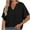 Black, variant on Raeneomay Pleated Tops for Women Fashion Women Solid Color Casual V Neck Short Sleeve Shirts Blouses Tops