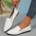 thumbnail image 4 of Miluxas Women Flats Shoes Women Breathable Thin Soft Soled Pointed Toe Dress Shoes Comfortable Slip on Shoes White 9.5(43), 4 of 9