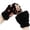 Black, variant on SUXIAN Insulated Gloves Half-finger Warm Cute Cartoon Thick Bear Fingerless Cozy Soft Winter Gloves One Size