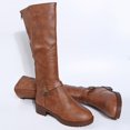 thumbnail image 5 of WAVSUF Women's Mid Calf Boots Side Zip Wide Width Round Toe Winter Daily Trendy Boots Brown 6, 5 of 9