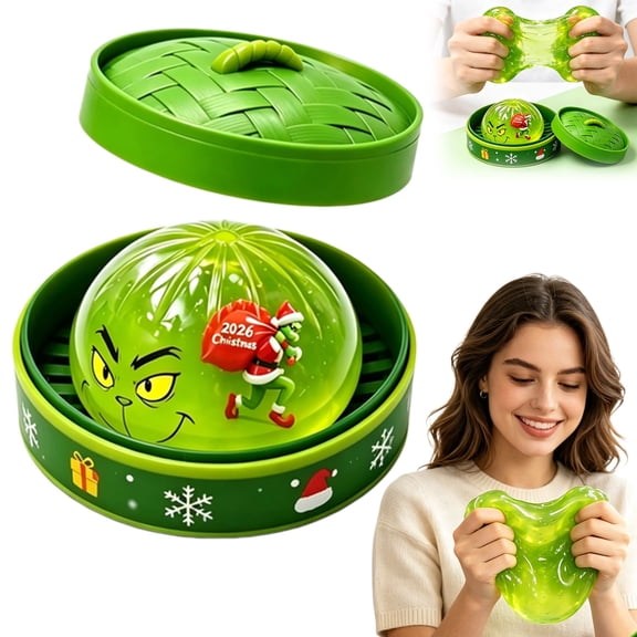 Squishy Dumpling Christmas Cute Stress Relief Fidget Ball, Dumpling Squishy Glitter Slow Rising Stress Balls, Fun Birthday Gift for Kids Teens Adults