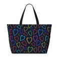 thumbnail image 2 of Easygdp Colored Hearts Bolsa de Viaje de Playa de Gran Capacidad, Bolsa Tote Perfecta para la Playa, Escapadas de Fin de Semana y Viajes, 2 of 7