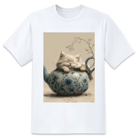 Basic Oversize Tees For WomenCat Loose Boyfriend Shirts Casual Blouse round neck