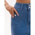 thumbnail image 5 of DARING DIVA Women's Stretchy Below Knee Length Jean Skirts Small Blue, 5 of 7
