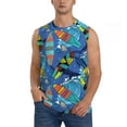 thumbnail image 2 of Lsque Hawaiian Style Print Men's Cotton Blend Sleeveless Muscle Shirts (S-3XL)- Moisture Wicking, Odor Protection, UPF 30+,Large, 2 of 8