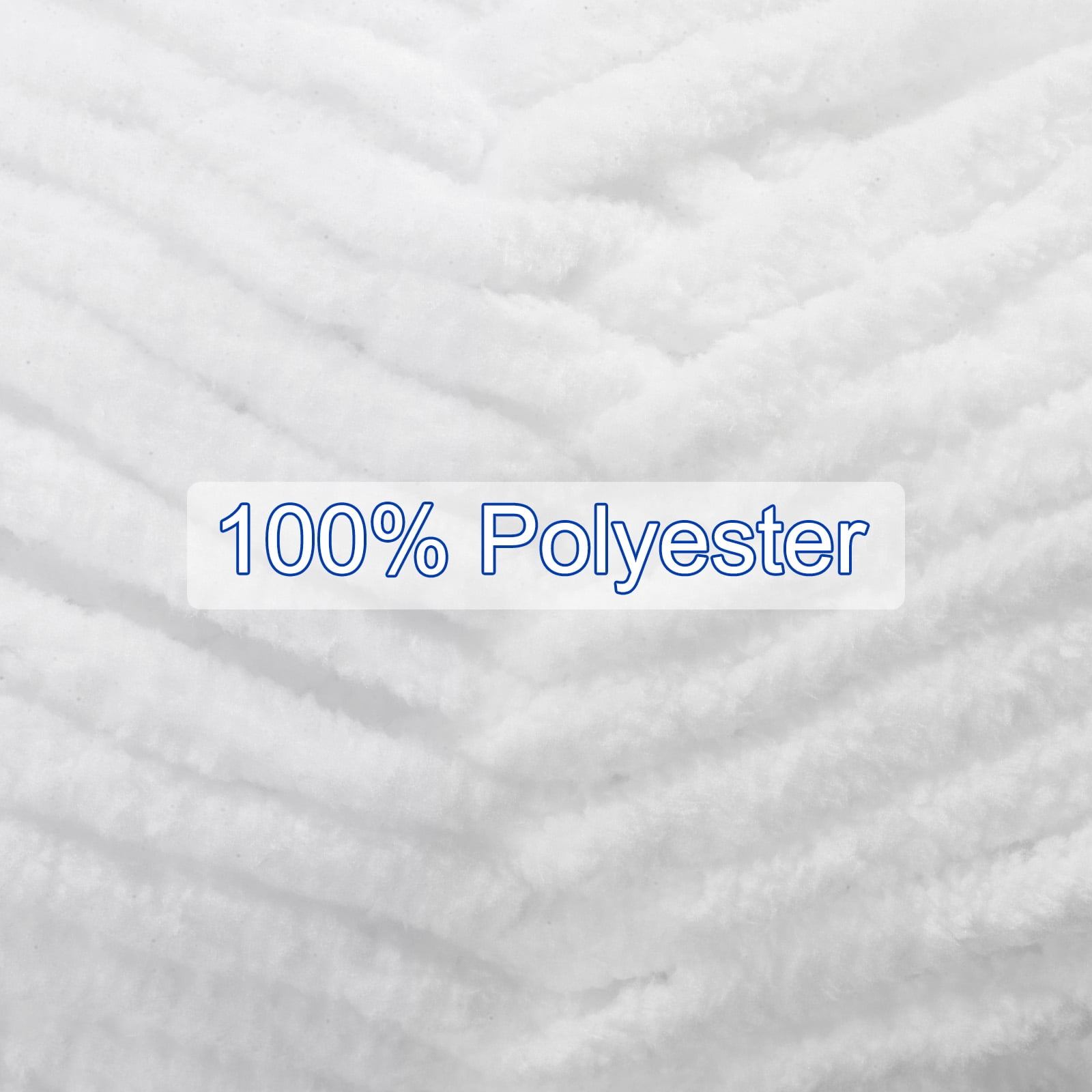 Uxcell 3Skeins Chenille Yarn Blanket Yarn 3x100g/10.5oz Polyester Soft Knitting White, 3x68m(223yds)