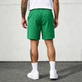 thumbnail image 4 of Satingcolo Men's Casual Shorts Summer Beach Vacation Trunks Elastic Waist With Two Pockets Classic Fit Lightweight Athletic Shorts Green L, 4 of 6