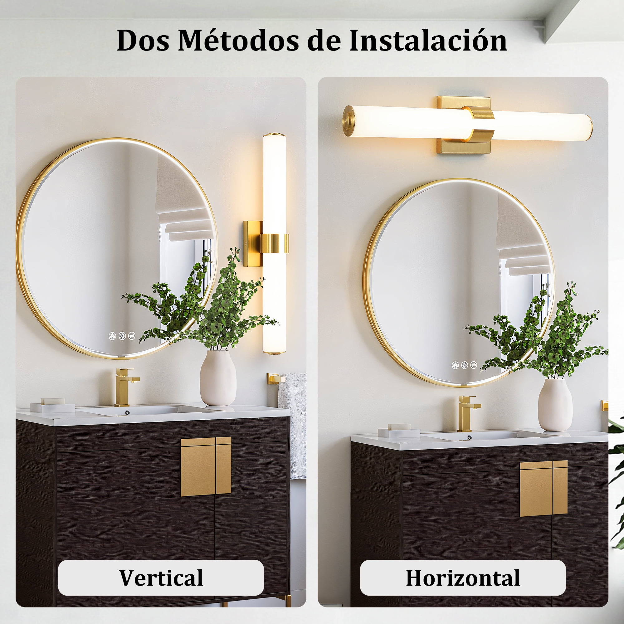 KAISITE Modern 1-Light Dimmable LED Bathroom Vanity Light, Waterproof Lamps for Bathroom, Acrylic Lampshade