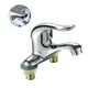 thumbnail image 3 of Faucet Double Hole Faucet Hot Cold Water Tap for Bathroom Toilet Kitchen Sink (Silver), 3 of 6