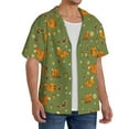 thumbnail image 4 of Xecao offers the Squirrel And Nuts for Men's Casual Short-sleeved Shirt, a button-up collared shirt with a pocket, perfect for beach vacations and yacht travel in the X-Large size., 4 of 7
