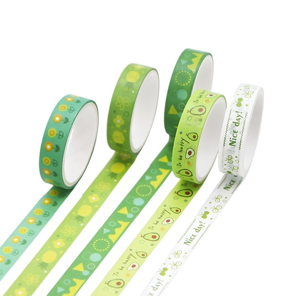 CCOCC Washi Tape Colored Masking Tape 5 Rolls 6.6Ft/Per Washi Craft Tape for Scrapbooking, DIY Planner, Journal Decor, Kids Art Supplies, Rainbow Design Cute Washi Tape
