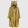 thumbnail image 2 of gakvbuo Sweaters For Women Fall Fashion 2022 Pullover Sweatshirts Women Fashion Solid Color Hooded Long Sleeves Pockets Top Blouse Sweatershirt, 2 of 6