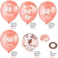 thumbnail image 4 of 30pcs 80th Birthday Party Balloons Eighty Birthday Latex Confetti Balloons with 2 Ribbons, 12Inch Rose Gold, 4 of 7