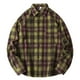 thumbnail image 1 of Blusa y camisa de manga larga con cuello vuelto para hombre, blusa informal a cuadros a la moda con botones y cuello vuelto, blusa de poliéster para hombre, 1 of 8
