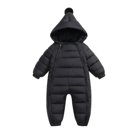 Otqutp Baby Boys Snowsuit Unisex Winter Jumpsuit Toddler Hooded Zipper Romper Girls Boys Thicken Warm Outwear Coverall