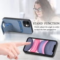 thumbnail image 4 of Allytechgroup Cards Holder Back Case for iPhone 11, Vintage PU Leather TPU Shockproof Slim Kickstand Anti-Drop Protective Wallet Phone Case Cover for Apple iPhone 11, Blue, 4 of 8