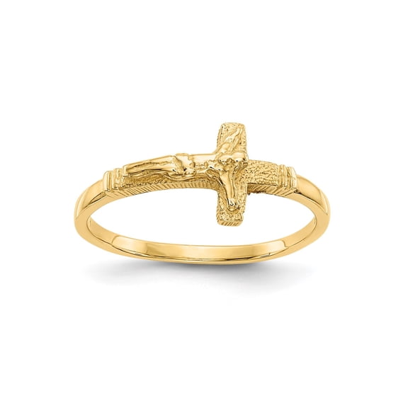 14k Yellow Gold Jesus Crucifix Cross Pendant for Men and Women, Jewelry Stores Network
