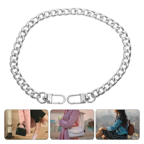 Soimiss 5Pcs Silver Acrylic and Alloy Bag Replacement Chain Stylish Handbag Strap