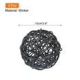 thumbnail image 2 of Unique Bargains 8 Pcs Wicker Rattan Balls 3.9 Inch Rattan Decorative Balls for Vase Fillers Craft Home Decor Black, 2 of 5